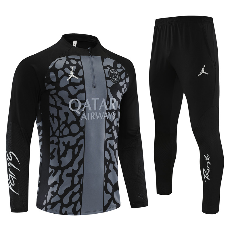 Paris Saint-Germain PSG 23-24 Long Sleeve Training Set -Gray Black